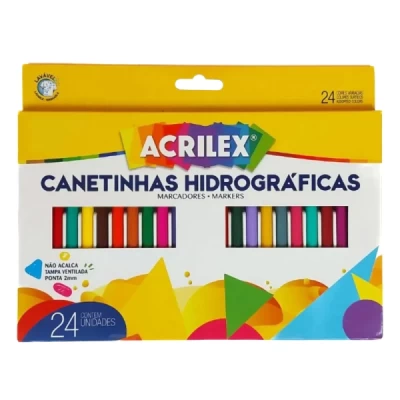 Canetinha Hidrografica Acrilex com 24 Cores