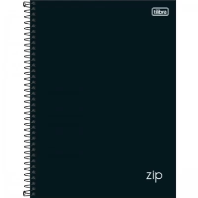 CADERNO ESPIRAL CAPA DURA UNIVERSITÁRIO 10 MATÉRIAS ZIP PRETO 160 FOLHAS