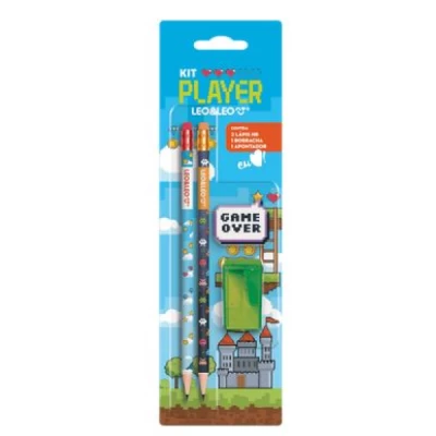 Kit Lápis Hb Player Lápis/Apontador/Borracha