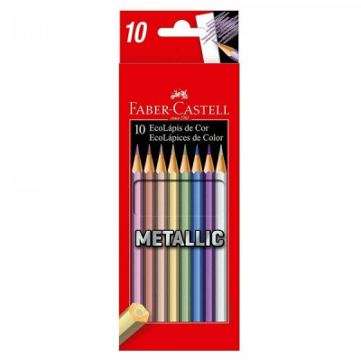 Lápis de Cor Metallic 10 cores - 120410G - Faber Castell