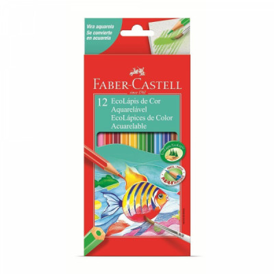 Lápis de Cor Aquarelável - 12 Cores - Faber-Castell