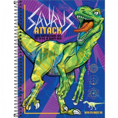 CADERNO ESPIRAL CAPA DURA UNIVERSITÁRIO 1 MATÉRIA RAPTOR 80 FOLHAS