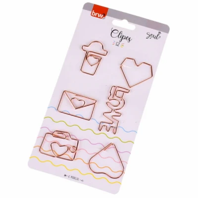 CLIPS P/PAPEL FORMATOS ROSE GOLD C/6 -CL0701 BRW