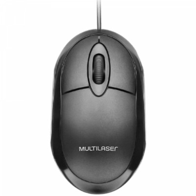 Mouse Multilaser Classic Box Óptico Full Black USB - MO300