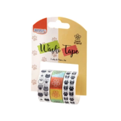 Fita adesiva washi tape - pet - 15mmx3m - blister c/ 3un - WT0111