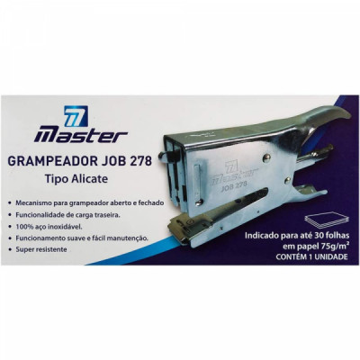 Grampeador Alicate Metal, Master, Cromado - 30 Fls 24/26-6  JOB 278