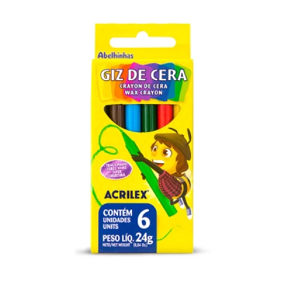 Giz de cera 6 cores ref 09006 - Acrilex