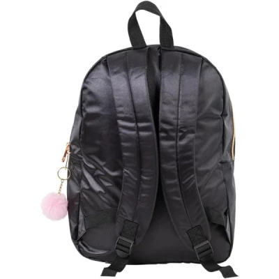 Mochila Escolar 2 Compartimentos Preto com Rosa MC0360 BRW