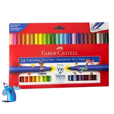 Canetinha Ponta Vai e Vem 24 Cores, Faber-Castell