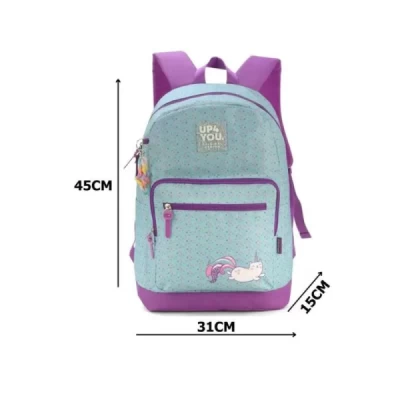 Mochila Escolar Unicórnio Up4you Lilás ms46661up