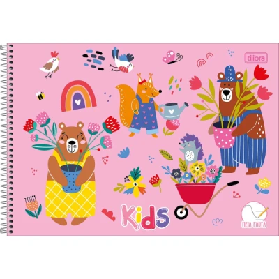 Caderno Meia Pauta Espiral CD KIDS Feminino 40 Fls - Tilibra