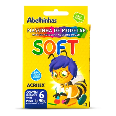 Massinha De Modelar Escolar 6 Cores Soft ref 7316 - Acrilex