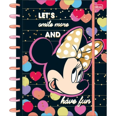 Caderno Tilidisco Capa Dura Universitário 10 Matérias Minnie 160 Folhas - Tilibra