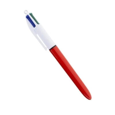 Caneta Bic Fine 0.8mm 4 Cores - Corpo Vermelho