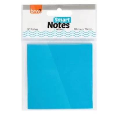 Bloco smart notes 76x76mm - azul neon - 50fls - 1bloco