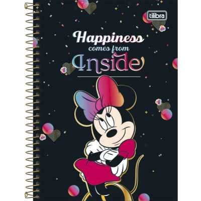 Caderno Espiral Capa Dura 1/4 Minnie 80 Folhas - Tilibra