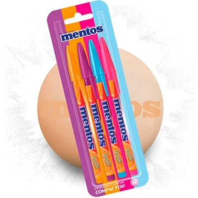 Caneta Jet Lux Mentos c/ 4 cores - Compactor