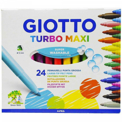 Caneta Hidrocor Giotto Turbo Maxi 24 Cores Intense Colors