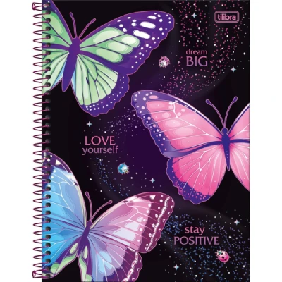 Caderno Espiral Capa Dura Universitário Connect 1 Matéria Daisy 80 Folhas