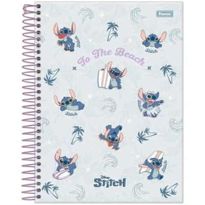 Caderno Colegial Capa Dura Stitch 1 E 10 materiais - Foroni