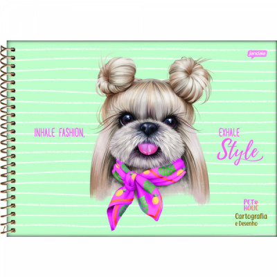 CADERNO DESENHO ESPIRAL CD CART 80FLS PET HOLIC - JANDAIA