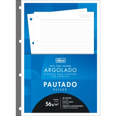 Refil para Caderno Argolado Universitário 80 Folhas - Tilibra