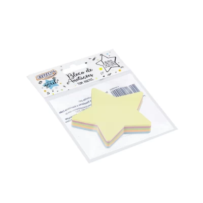 Bloco smart notes 70x70mm estrela - pastel - 100fls - 1bloco - BA0003