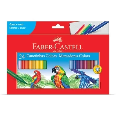 Canetinha Hidrográfica 24 Cores, Faber-Castell