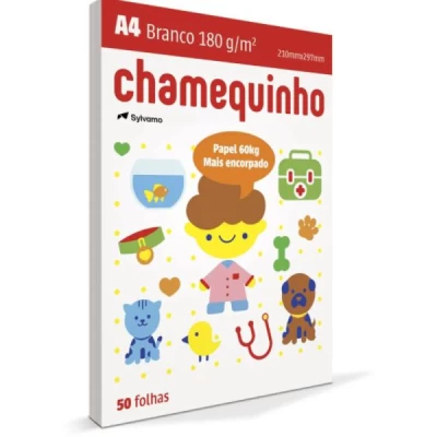 Papel sulfite Branco A4 180g 210mmx297mm Chamequinho PT 50 FL