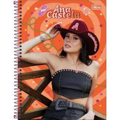 Caderno Espiral Capa Dura Universitário Connect 1 Matéria Ana Castela 80 Folhas - Tilibra