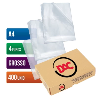 PLASTICO OFICIO GROSSO C/4 FUROS C/ 400 DAC