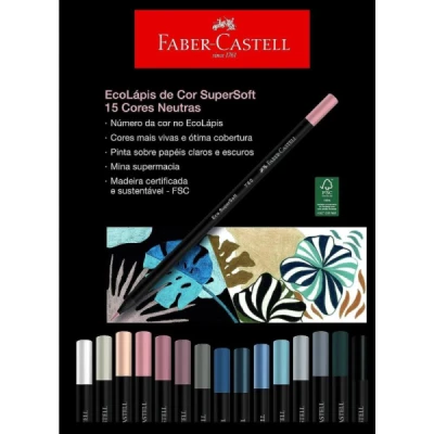 LAPIS DE COR C/15 SUPERSOFT NEUTRAS 120715SOFTCN FABER-CASTELL