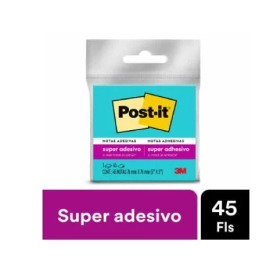 Bloco de Notas Super Adesivas Post-it Azul 76 mm x 76 mm - 45 folhas