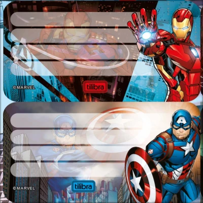 ETIQUETA ESCOLAR ADESIVA AVENGERS C/8 UNID