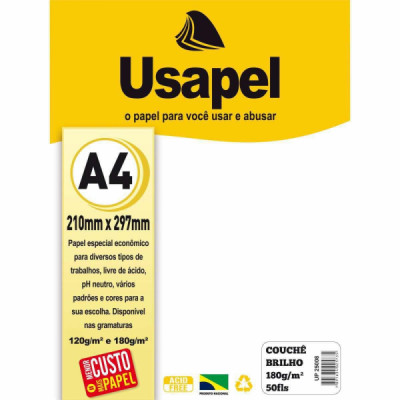 Papel A4 Couche Usapel Branco 180G