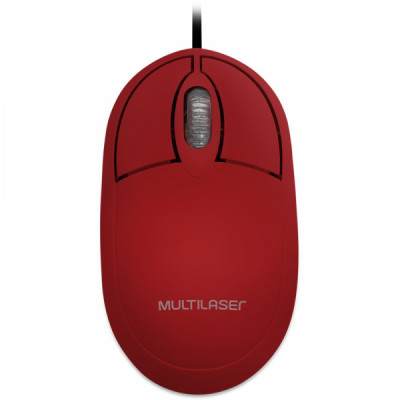 Mouse óptico usb vermelho MO303 Multilaser - CX 1 UN