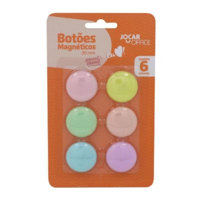 Botões Magnéticos 30mm 6 Unidades Pastel Trend Jocar Office - Leonora