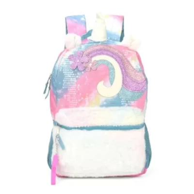 Mochila Luxcel Escolar Up4you Unicórnio com Chaveiro Pop-it