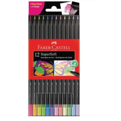 LAPIS DE COR C/12 SUPERSOFT NEON + PASTEL FABER CASTELL