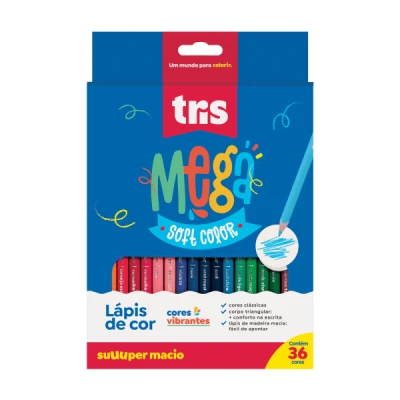 LAPIS DE COR C/36 MEGA SOFT TRIS