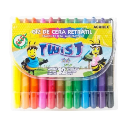 Giz de Cera Retrátil Twist 12 Cores Acrilex