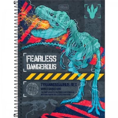 CADERNO ESPIRAL CAPA DURA UNIVERSITÁRIO 1 MATÉRIA RAPTOR 80 FOLHAS