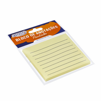 Bloco smart notes 76x76mm pautado - amarelo pastel - 50fls - 1bl (ba7652)