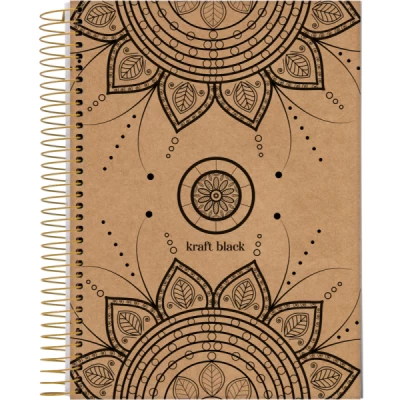 CADERNO ESPIRAL UNIV CD -  KRAFT BLACK JANDAIA