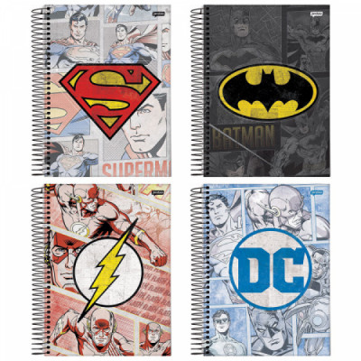 Caderno 1/4 Capa Dura 80 Folhas Jandaia DC Comics